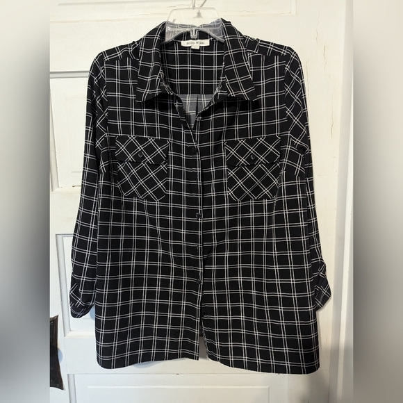 Studio Works XL dress shirt women's button down black - Picture 1 of 4